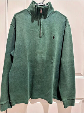 Polo by Ralph Lauren Quarter-Zip Pullover Cotton Green